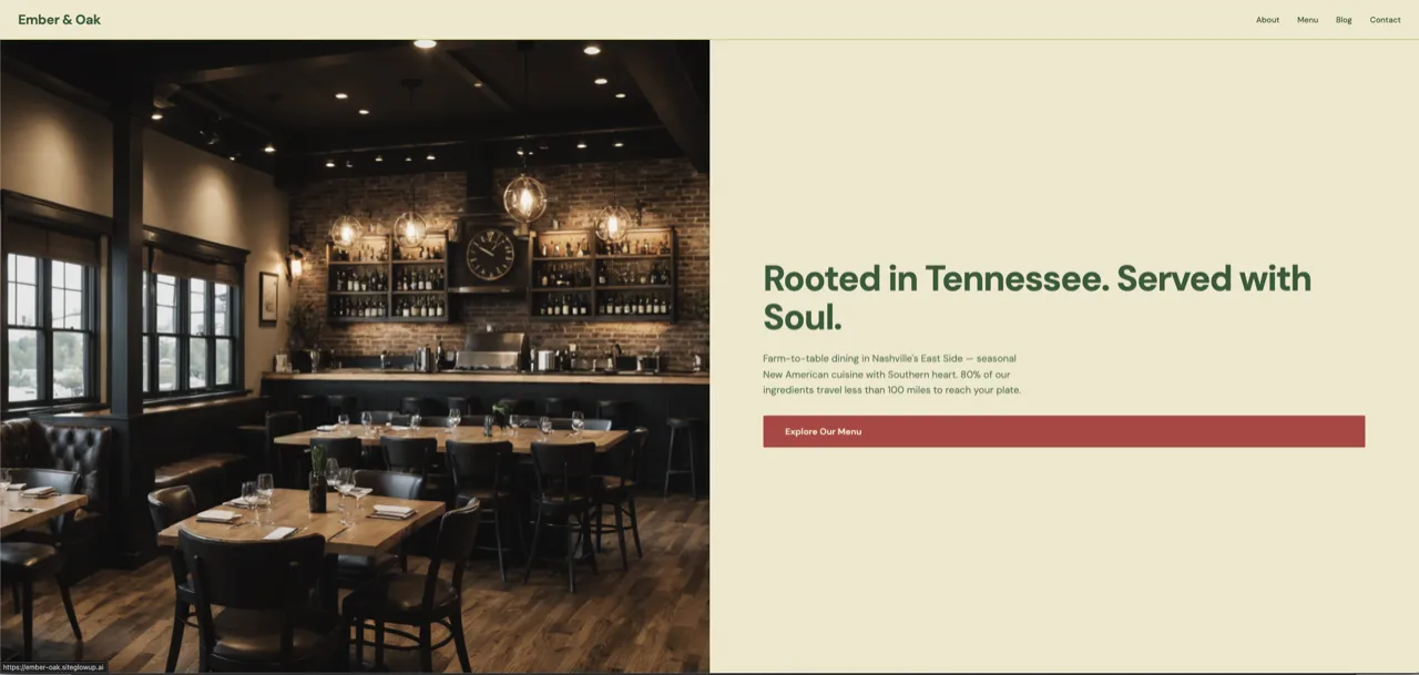 Fictional Restaurant Demo site