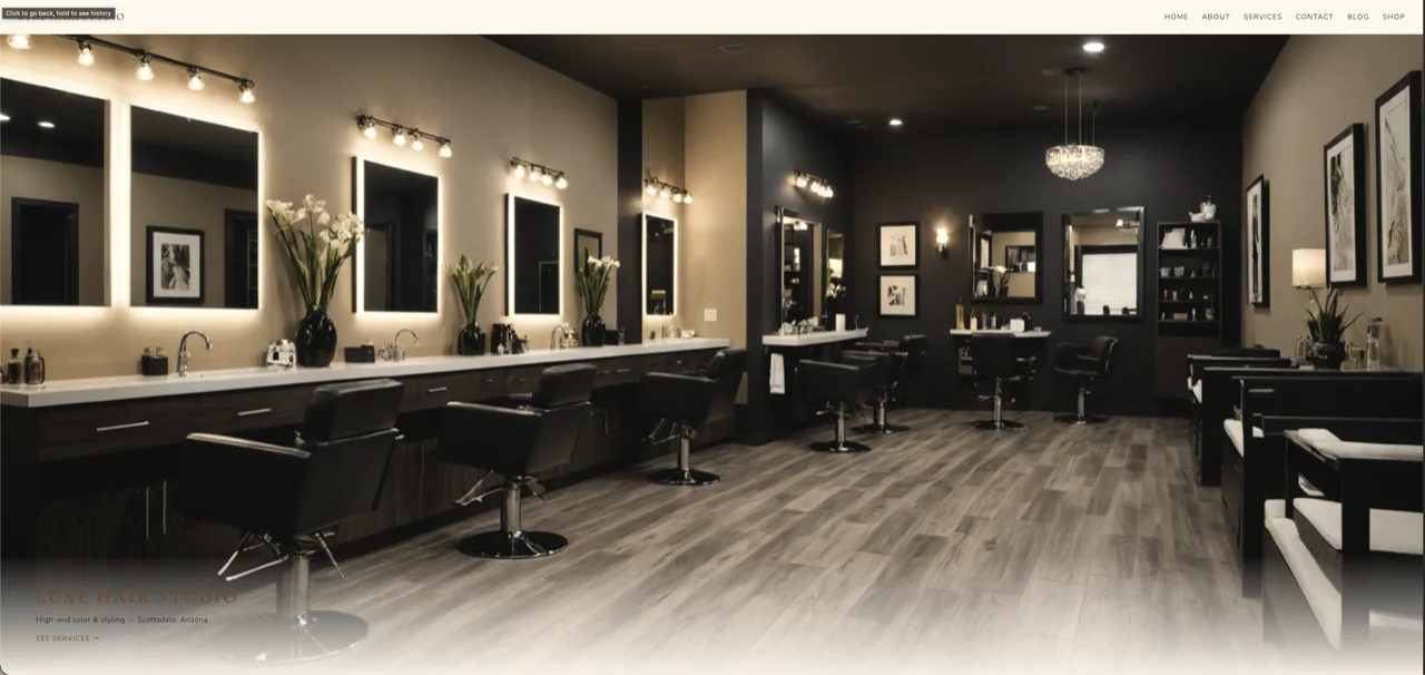Fictional Hair Studio Demo site